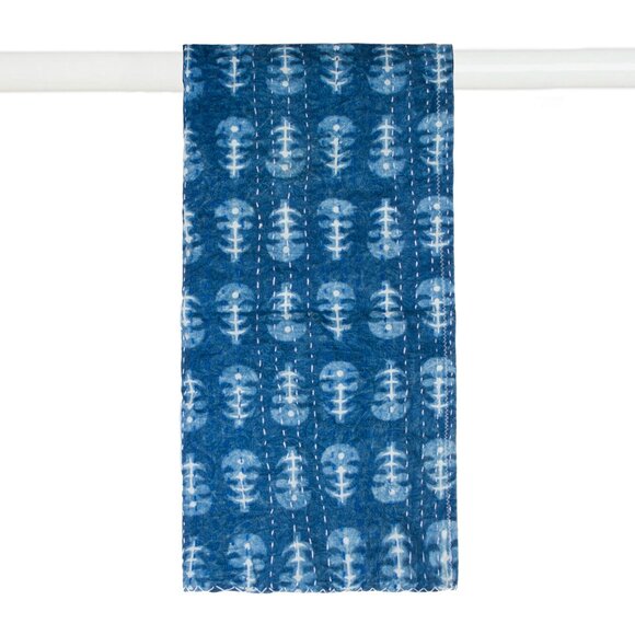 Taj Hotel Home Decor Kantha Cotton Scarve | 1-Piece | Multicolor | 18"x72" - Picture 2 of 2